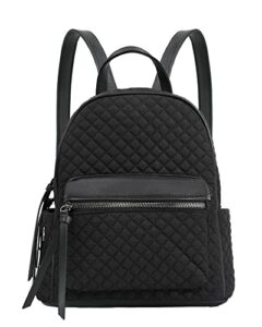 annaspeak women’s fashion backpack purse satchel handbags and shoulder bag pu leather travel bag (quilted black, medium)