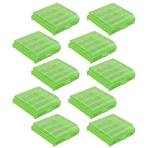 wsklinft 10pcs battery storage case heat-resistant eco-friendly clear container storage box for office green
