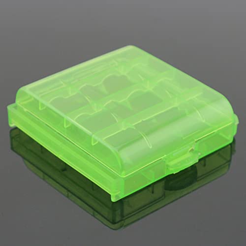 WskLinft 10Pcs Battery Storage Case Heat-Resistant Eco-Friendly Clear Container Storage Box for Office Green