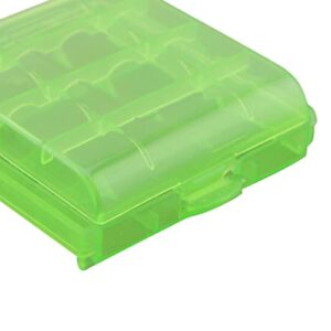 WskLinft 10Pcs Battery Storage Case Heat-Resistant Eco-Friendly Clear Container Storage Box for Office Green