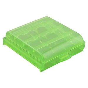 WskLinft 10Pcs Battery Storage Case Heat-Resistant Eco-Friendly Clear Container Storage Box for Office Green