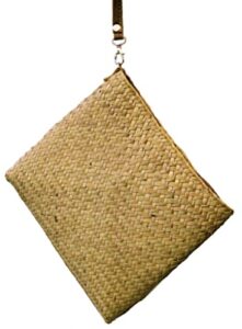vijade handmade seagrass woven straw wallet purse handbag with fabric lining for varied occasions and lifestyles