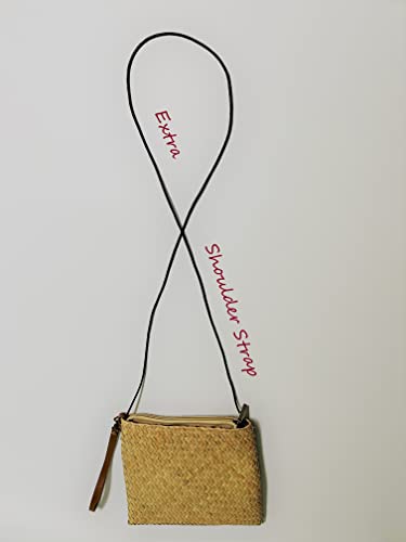 ViJade Handmade Seagrass Woven Straw Wallet Purse Handbag with Fabric Lining for Varied Occasions and Lifestyles