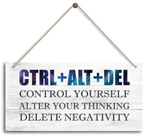 ctrl+alt+del – control yourself-alter your thinking – delete negativity. inspirational home office decor，bedroom decor, farmhouse home decoration sign，or any other home decor