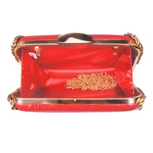 Evening Bag - Small Clutch Purses for Women Wedding - Women's Evening Handbags Formal Crossbody Evening Clutch (Red)