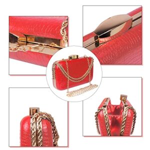 Evening Bag - Small Clutch Purses for Women Wedding - Women's Evening Handbags Formal Crossbody Evening Clutch (Red)