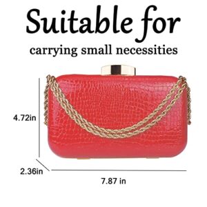 Evening Bag - Small Clutch Purses for Women Wedding - Women's Evening Handbags Formal Crossbody Evening Clutch (Red)