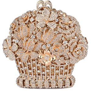 mossmon flower crystal evening clutch bag elegant bride wedding party purse for women