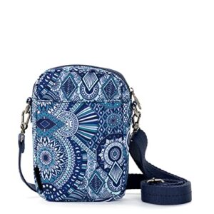 Sakroots Womens On The Go Smartphone Mini Crossbody, Navy Wanderlust, One Size US