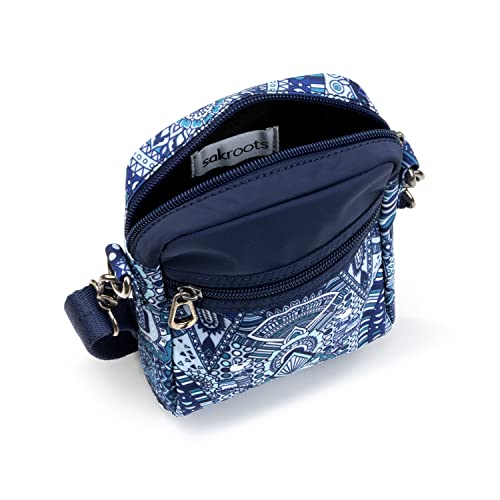 Sakroots Womens On The Go Smartphone Mini Crossbody, Navy Wanderlust, One Size US