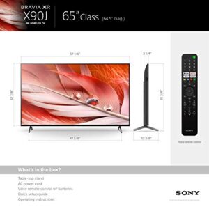 Sony X90J 65 Inch TV: BRAVIA XR Full Array LED 4K Ultra HD Smart Google TV with Dolby Vision HDR and Alexa Compatibility XR65X90J- 2021 Model