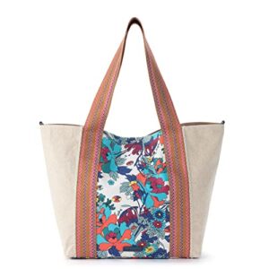 sakroots catalina canvas tote, lake flower power