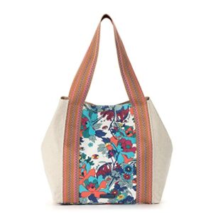 Sakroots Catalina Canvas Tote, Lake Flower Power