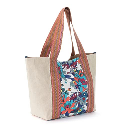 Sakroots Catalina Canvas Tote, Lake Flower Power