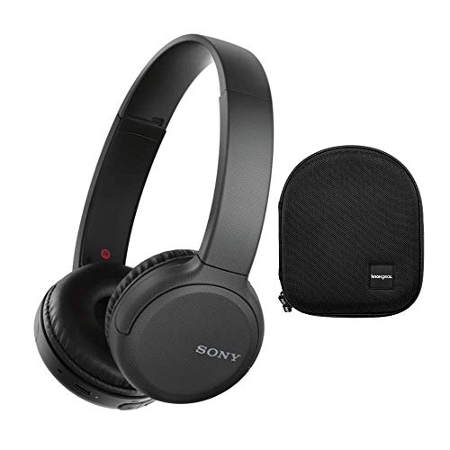 Sony WH-CH510 Wireless Bluetooth On-Ear Headphones (Black), USB-C Charging and Built-in Microphone with Knox Gear Hard-Shell Case Bundle (2 Items)