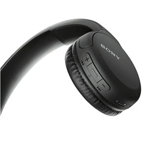 Sony WH-CH510 Wireless Bluetooth On-Ear Headphones (Black), USB-C Charging and Built-in Microphone with Knox Gear Hard-Shell Case Bundle (2 Items)