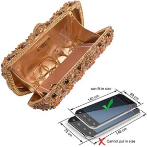 MOSSMON Flower Crystal Evening Clutch Bag Elegant Bride Wedding Party Purse for Women