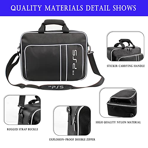 Carrying Case for PS5 CONGDAREN Travel Case for PS5 Protective Case Bag Suitable for PS5 Disc/Digital Edition Console, Controllers, Game Cards, Gaming Headset and Other Accessories