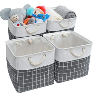 Kerhouze Fabric Storage Cubes Cubby Storage Bins for Organization 11x11 Foldable Basket for Nursery Shelf Toys