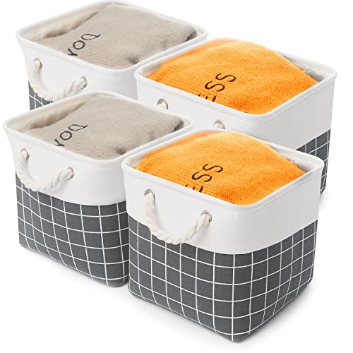 Kerhouze Fabric Storage Cubes Cubby Storage Bins for Organization 11x11 Foldable Basket for Nursery Shelf Toys