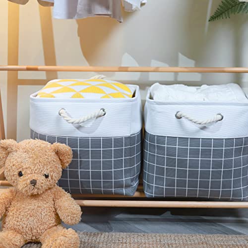 Kerhouze Fabric Storage Cubes Cubby Storage Bins for Organization 11x11 Foldable Basket for Nursery Shelf Toys