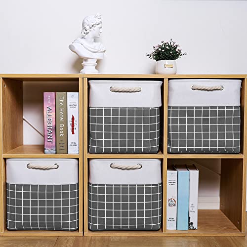 Kerhouze Fabric Storage Cubes Cubby Storage Bins for Organization 11x11 Foldable Basket for Nursery Shelf Toys