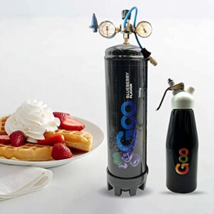 GOO Premium Whipped Cream Charger - Food Grade Nitrous Oxide Tank - For Any Standard Whipping Cream Dispenser - Pure Flavored N2O Whip Cream Chargers - Blueberry Flavor - 1100g Cylinder