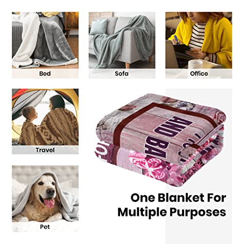 NVDOXSA Bonus Mom Blanket Gift, Stepmom Blanket from Stepdaughter Stepson, Step Mom Throw Blanket 50"x60" Gifts for Bonus Mom Birthday Christmas Thanksgiving Day