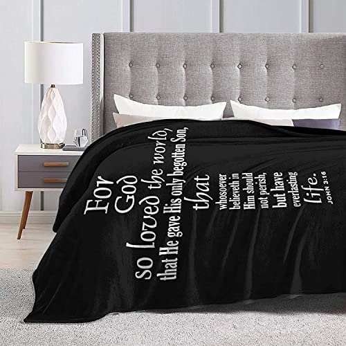 God So Loved The World John 3-16 Cross Christmas Throw Blankets Cozy Lightweight Decorative Blanket for Women Men and Kids