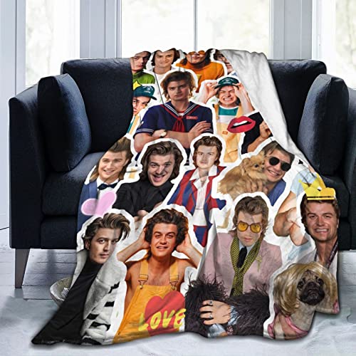 Throw Blankets Joe Keery Steve Harrington Blanket Bedding Blankets Sofa Blankets Flannel Blankets Air Conditioning Blanket Fans Gifts 60"X50"