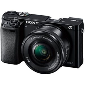 Sony Alpha a6000 Mirrorless Digitial Camera 24.3MP SLR Camera with 3.0-Inch LCD (Black) w/ 16-50mm Power Zoom Lens (Renewed)