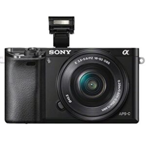 Sony Alpha a6000 Mirrorless Digitial Camera 24.3MP SLR Camera with 3.0-Inch LCD (Black) w/ 16-50mm Power Zoom Lens (Renewed)