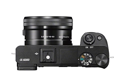 Sony Alpha a6000 Mirrorless Digitial Camera 24.3MP SLR Camera with 3.0-Inch LCD (Black) w/ 16-50mm Power Zoom Lens (Renewed)