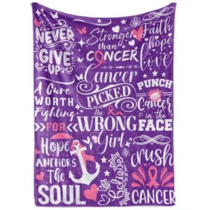innobeta cancer survivor gifts for women, flannel throw blankets cancer gifts for women girls, super soft & skin-friendly, best gifts for cancer patients, perfect get well soon gifts, 50” x 65”