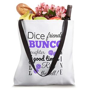 Bunco Dice Good Times Word Cloud Prize Tote Bag