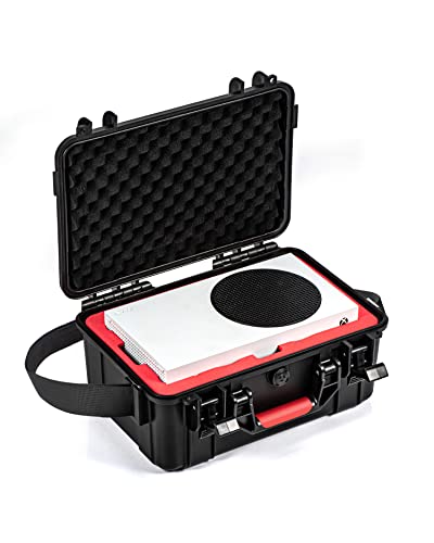 DEVASO Carrying Case for Xbox Series S, Professional Deluxe Waterproof Case Soft Lining Hard Case with Shoulder for Xbox Series S and Other Accessories Storage