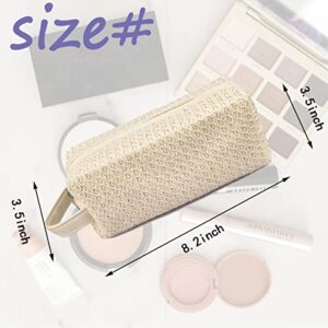 Aifong Womens Straw Clutch Bag Summer Beach Straw Clutch handbag Zipper Wristlet Bag for Women(Beige)