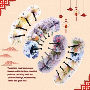 20 Pieces of Chinese Handheld Folding Paper Fan Asian Decor for Party Decoration Home Decoration,Wedding Birthday Party, Children's Gifts