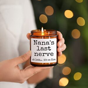 Nana Gifts, Grandma Gifts, Funny Birthday Gifts for Grandma from Granddaughter Grandson Grandkids, Thanksgiving Christmas Mothers Day Gifts for Nanny Nana Grandma Grandmother -Lavender Scented Candle