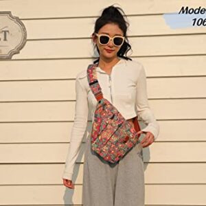 Women's Floral Small Sling Bag Anti Theft Travel purse Bag Crossbody Chest Shoulder Bag XB-16 (HS)