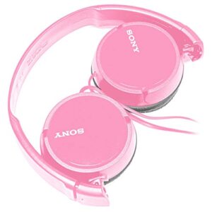 sony wired over ear best stereo extra bass portable foldable headphones headset for apple iphone ipod/samsung galaxy / mp3 player / 3.5mm jack plug cell phone (rose)