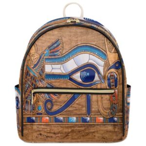 egypt pattern mini backpack purse for women, egyptian horus eye leather small backpack casual travel daypacks shoulder bag for girls teen
