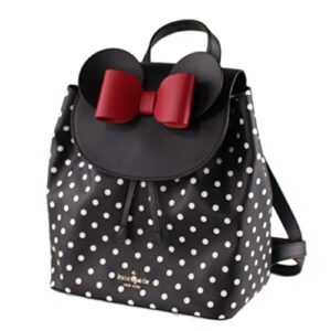 kate spade new york x disney minnie mouse black polka dot leather backpack