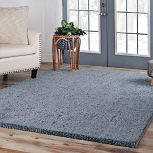 superior indoor large shag area rug with cotton backing, ultra plush and soft, fuzzy rugs for living room, bedroom, office, playroom, kids, home floor decor, berlin collection, 8′ x 10′, blue