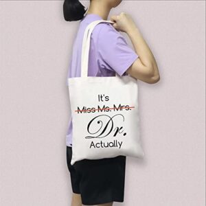 BDPWSS PHD Graduation Gift PHD Candidate Survivor Gift Doctorate Degree Gift It's Miss Mrs Ms Dr Actually Tote Bag (It Dr actually TG)