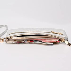 GM LIKKIE Wristlet Purse for Women, Clutch Purse Beach Bag for Summer (Silver)