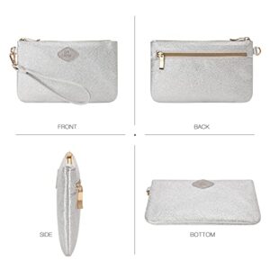 GM LIKKIE Wristlet Purse for Women, Clutch Purse Beach Bag for Summer (Silver)