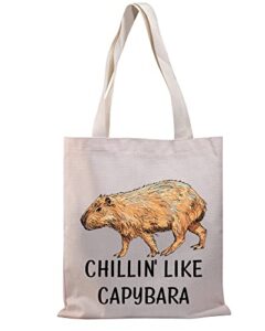 bdpwss capybara tote bag capybara lover gift chillin’ like capybara wildlife animal lover shoulder bag (chilling capybara tg)