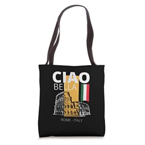 ciao bella italy rome colosseum italian vintage souvenir tote bag