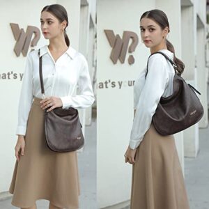 Montana West Wrangler Purses and Handbags for Women Hobo Bags Vegan Leather Crossbody Shoulder Bags Women Tote Bags WG16-1022CF Coffee